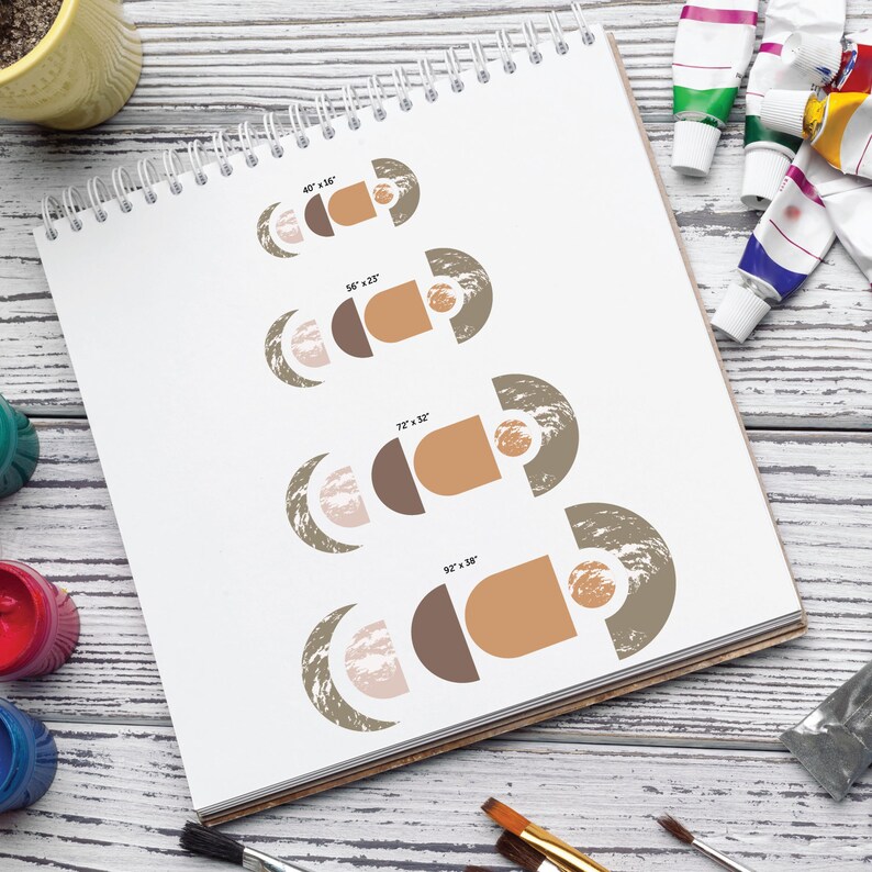 Boho Wall Decals Large Boho Wall Sticker Large Colored Etsy