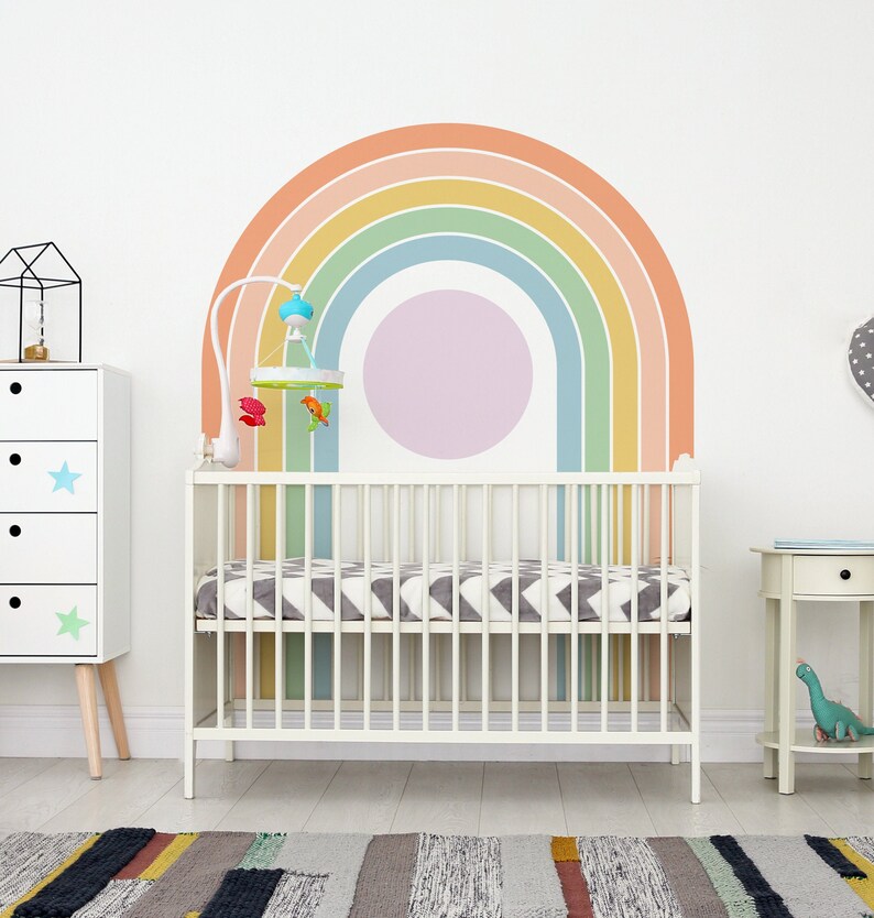 Rainbow Wall Decals Large Rainbow Wall Sticker Boho - Etsy