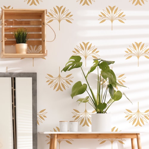 Botanical Wall Decals Modern Vinyl Decal Set Flower Etsy