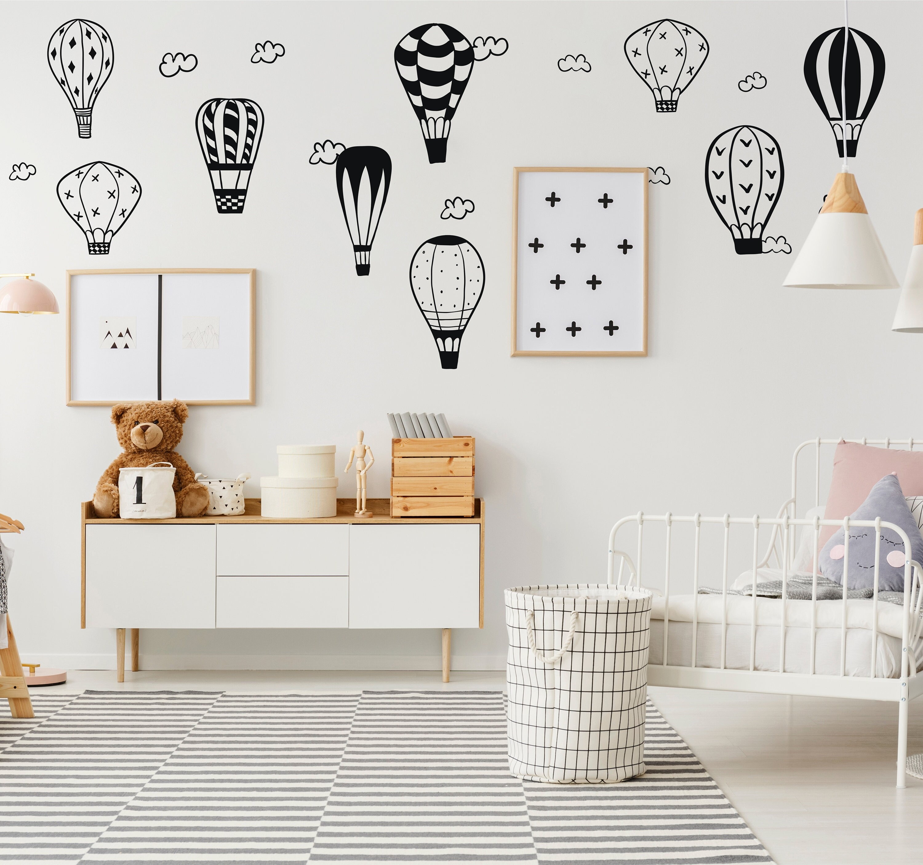 Wandaufkleber Babybär & Schmetterling – Abnehmbar, Vinyl, 84x80 Cm, Für Kinderzimmer