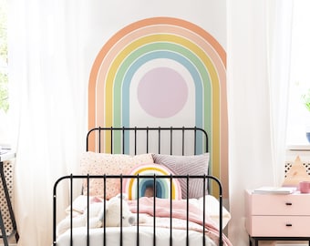 Rainbow Wall Decals - Large Rainbow Wall Sticker, Boho Rainbow, Large Colored Rainbow, Nursery Decor, Kids Room Decal, Decor, Home Gift 342