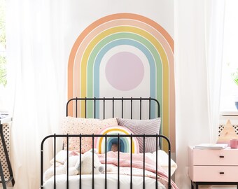 Rainbow Wall Decals - Large Rainbow Wall Sticker, Boho Rainbow, Large Colored Rainbow, Nursery Decor, Kids Room Decal, Decor, Home Gift 342