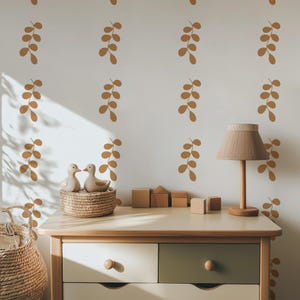 Leaf Garland Wall Decal, Vine Vinyl Wall Decal Set, Botanical Wall Decal Removable Art Floral Kitchen Backsplash Stencil Alternative 2005