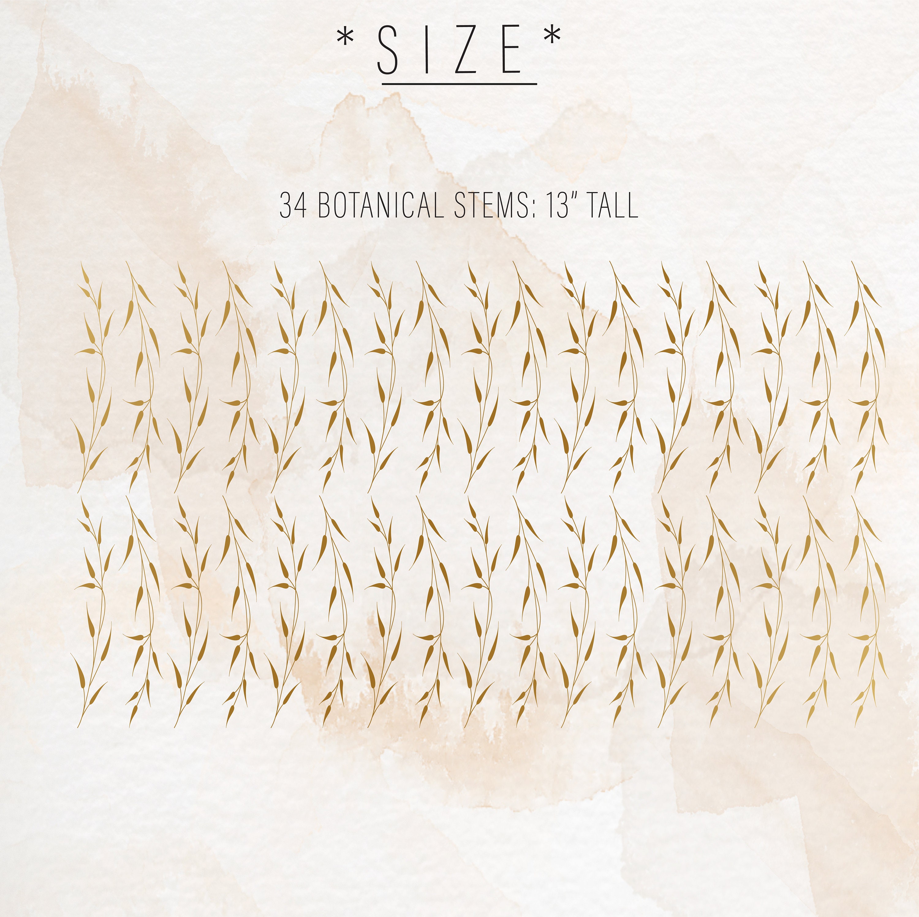 Botanical Wall Decals - Modern Vinyl Decal Set, Flower Blossoms, Leaf ...