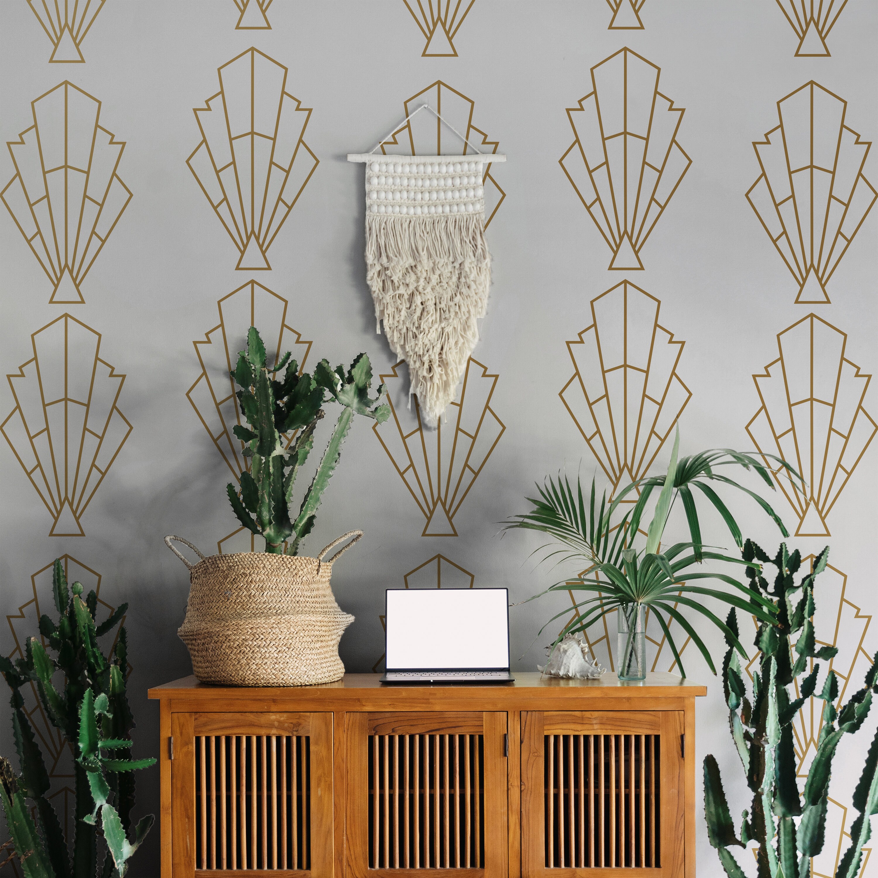 Art Deco Wall Decals, Living Room Décor, Peel and Stick Apartment ...