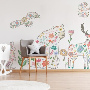 Woodland Animals Wall Decals, Forest Birds for Nurseries and Playrooms ...