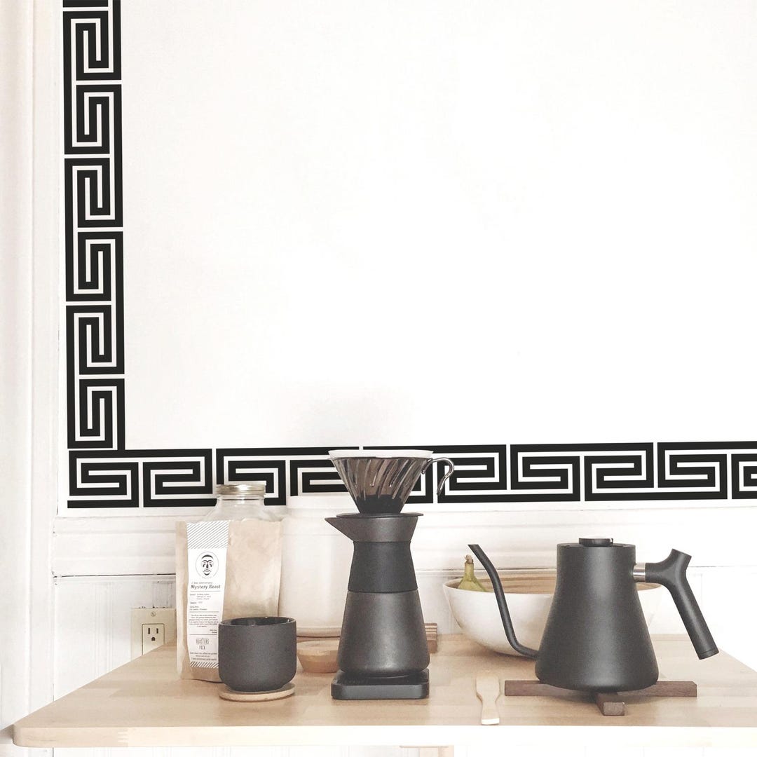Wallpaper Border, Greek Key Pattern Border Vinyl Wall Decal, Apartment ...