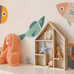 Mid Century Modern Fish Wall Decals | Fish Wall Stickers | Ocean Wall Decor | Tropical Fish Murals Stickers | Free Shipping 036 afbeelding 4