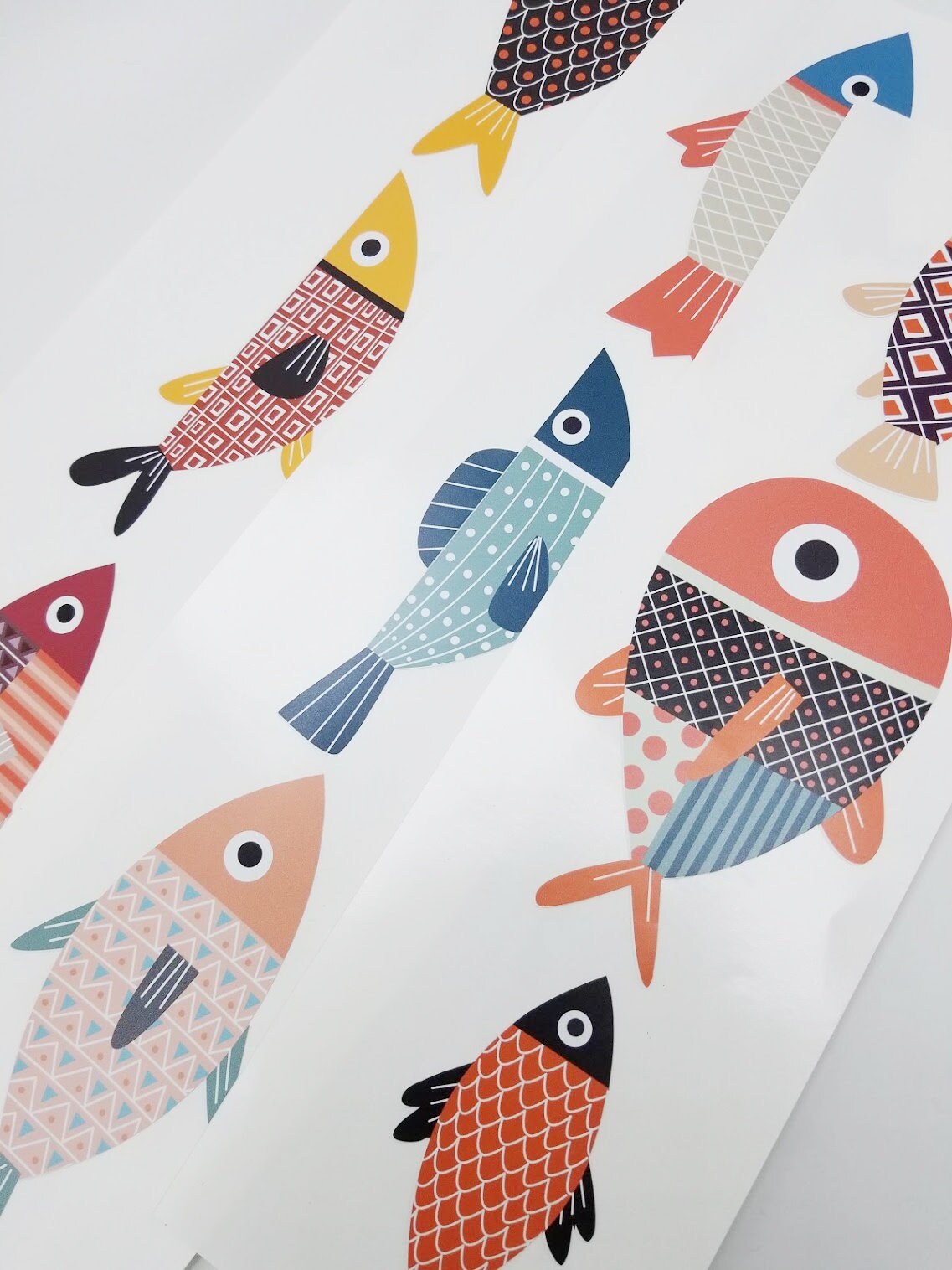 Mid Century Modern Fish Wall Decals Fish Wall Stickers Etsy