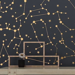 Zodiac Constellations Wall Decals -Constellations and Stars Decals Astrology Wall Decals - Murals - Stars - Unisex Wall Decals -Free Ship 07
