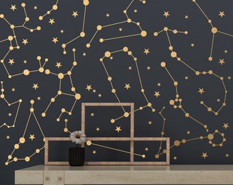Zodiac Constellations Wall Decals -Constellations and Stars Decals Astrology Wall Decals - Murals - Stars - Unisex Wall Decals -Free Ship 07