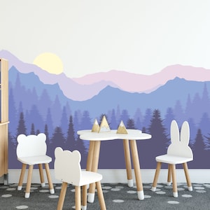 Mountain Wall Mural | Mountain Wall Decal | Woodland Nursery Decor | Nursery Decals | Woodland Decals | Wall Decals | Removable Stickers