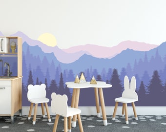 Mountain Wall Mural | Mountain Wall Decal | Woodland Nursery Decor | Nursery Decals | Woodland Decals | Wall Decals | Removable Stickers