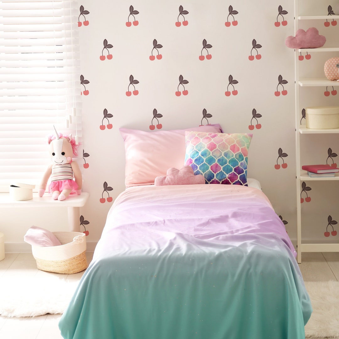 Cherries Wall Decals, Fruits Wall Stickers, Colorful Kitchen Wall Decor ...