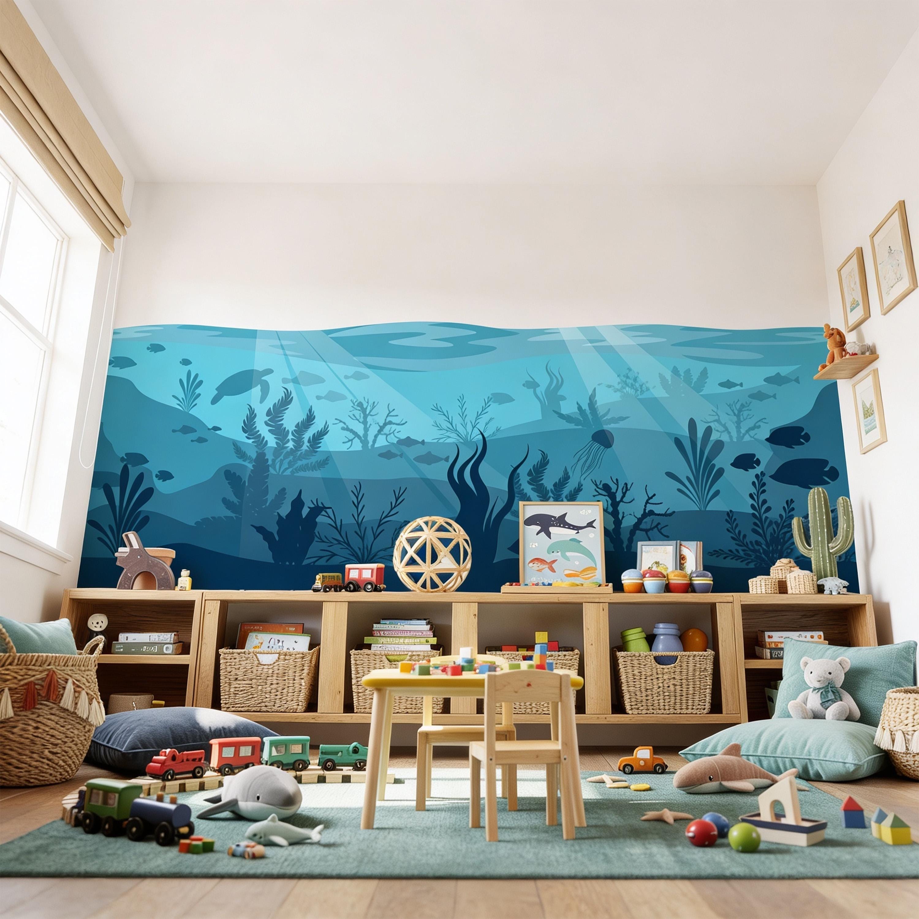 Underwater Ocean Wall Mural Decal, Under the Sea Vinyl Sticker