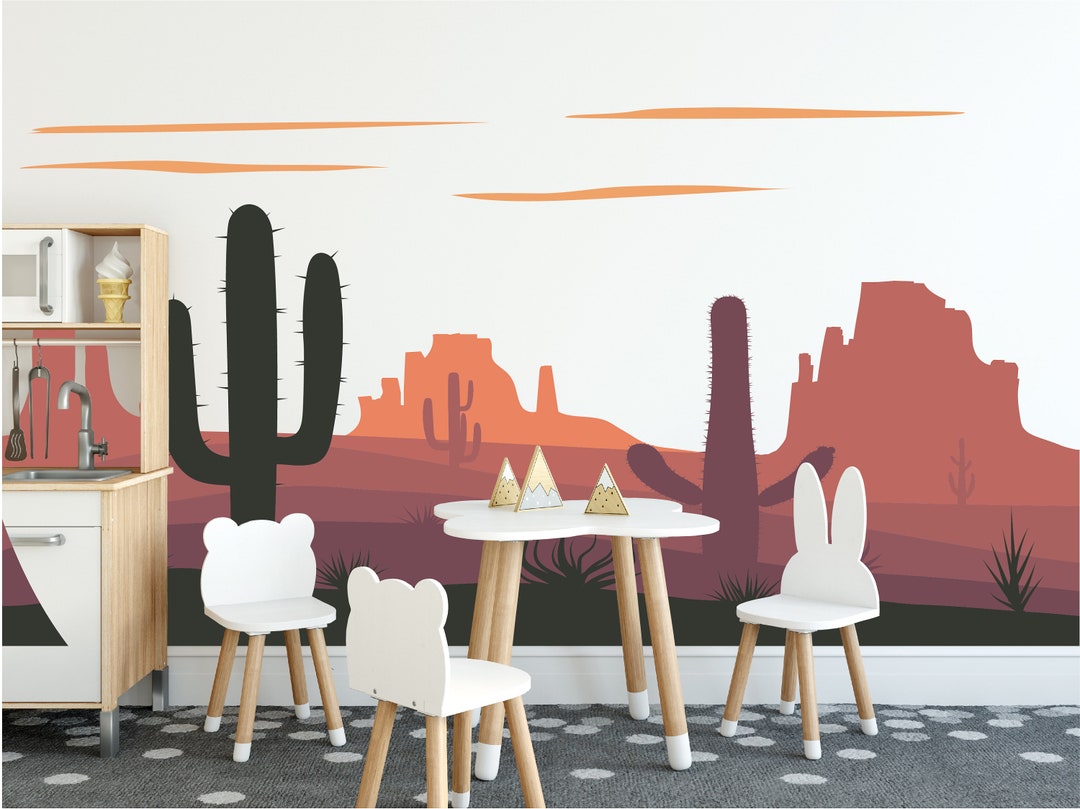 Desert Wall Mural | Cactus | Nursery Decor | Nursery Decals | Grand ...