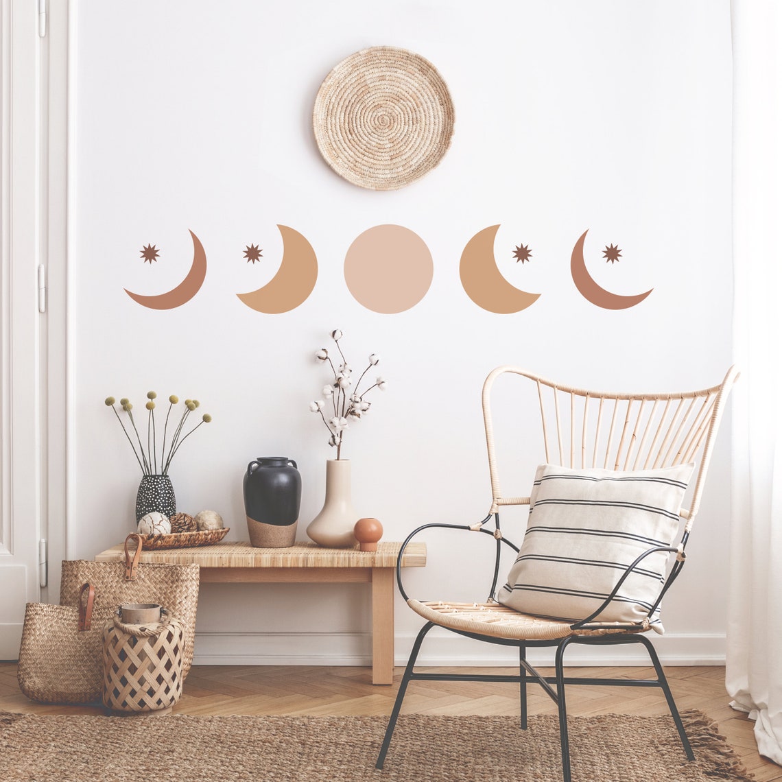 Moon Phases Wall Decals | Modern Moon Phases | Moon Phases Decor ...