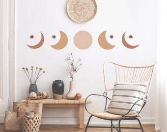 Moon Phases Wall Decals | Modern Moon Phases | Moon Phases Decor | Bedroom Decor | Modern Decals | Moon Wall Decals | Apartment Wall Art 267