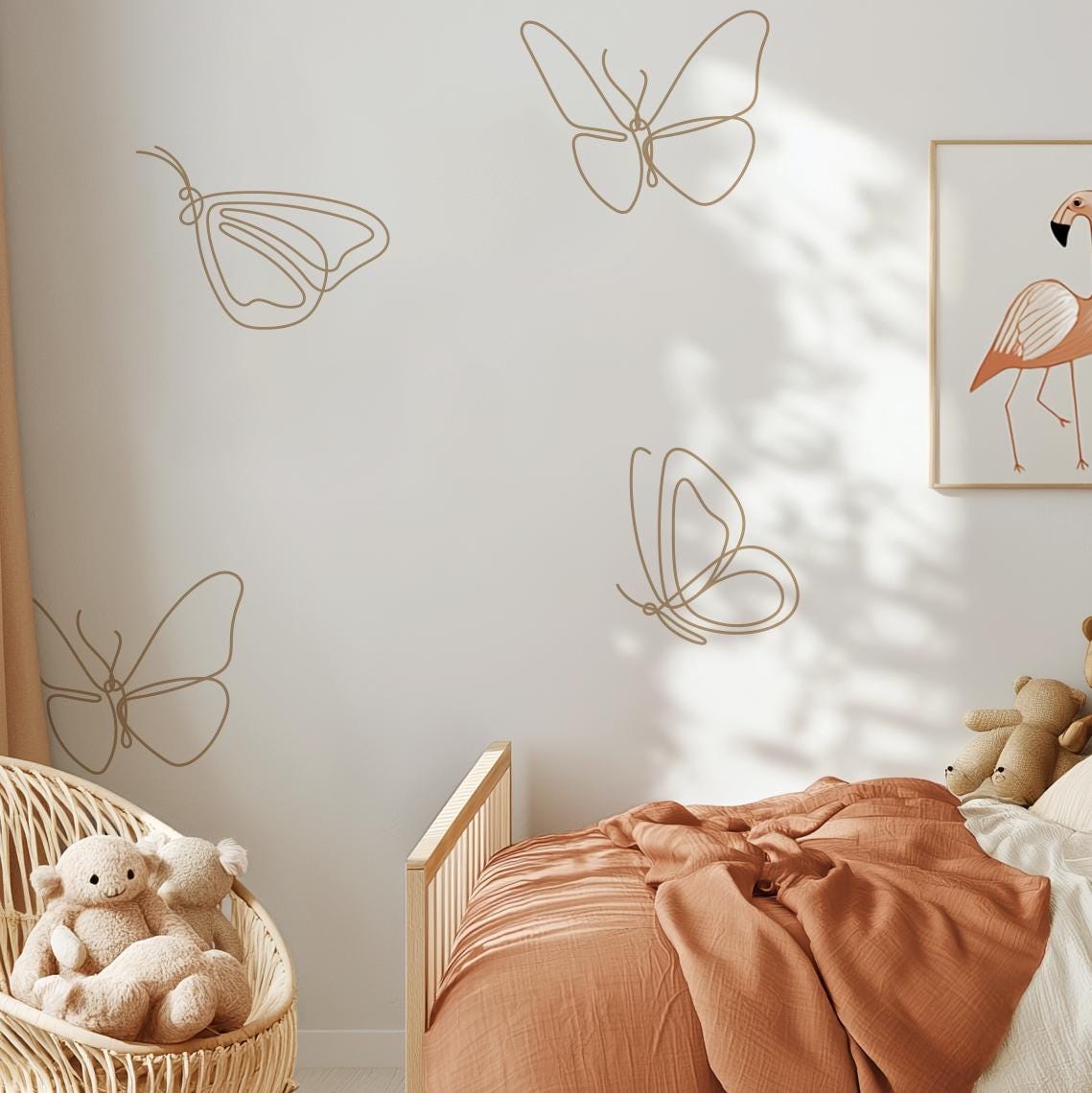 Boho Butterfly Wall Decals | Minimalist Butterfly Stickers | Peel and ...