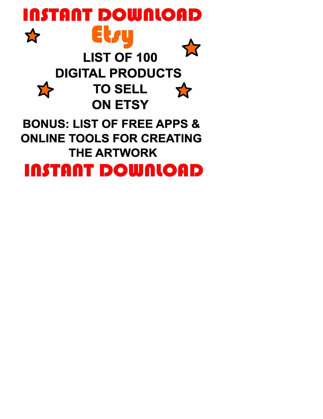 List of 100 Digital Products to Sell on Etsy - Plus List of Free Apps ...