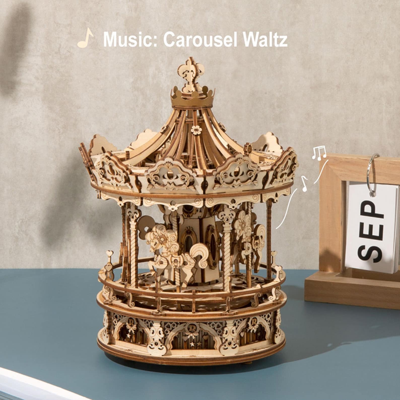 ROKR 3D Wooden Puzzle Carousel Model Building Kits DIY Music | Etsy
