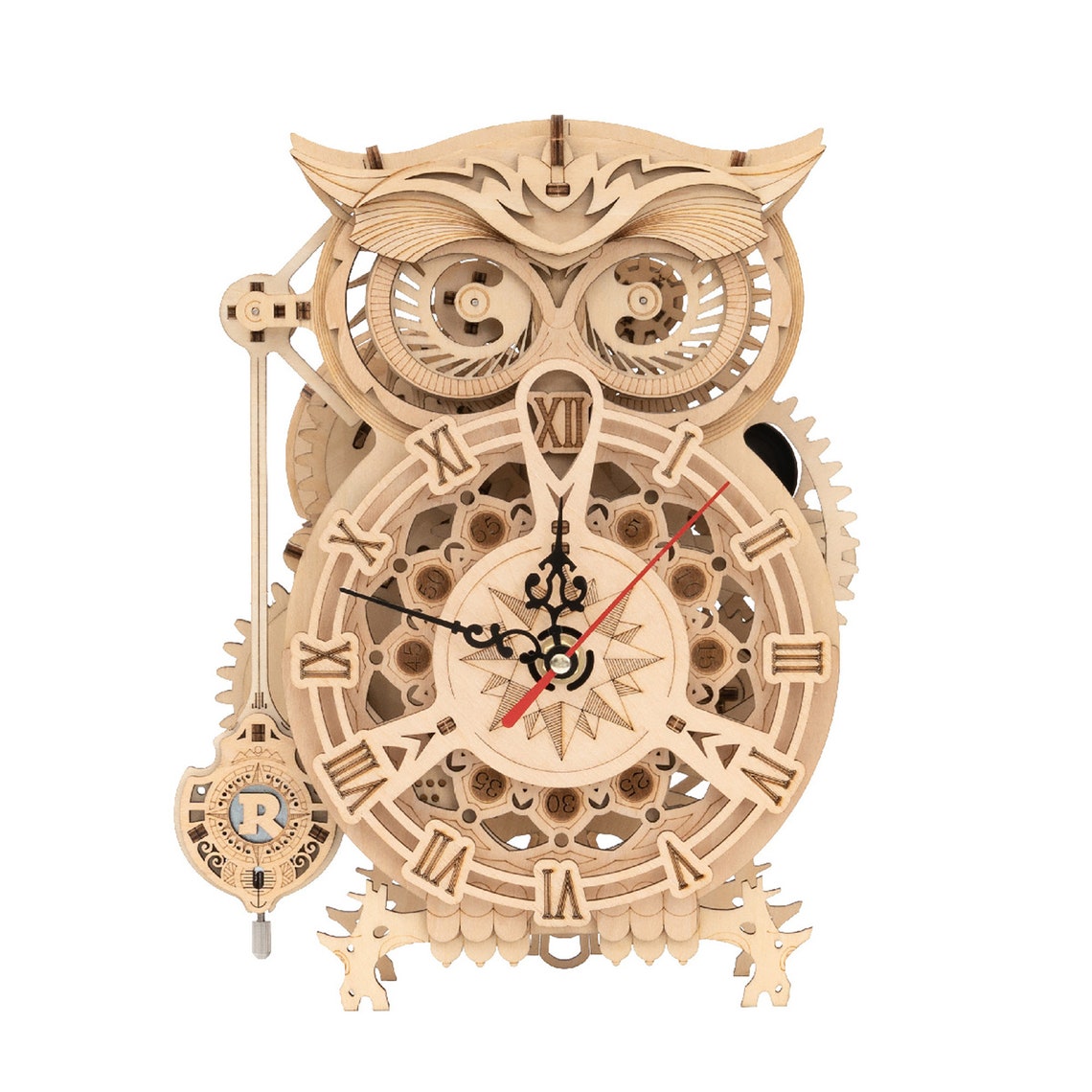 ROKR 3D Wooden Puzzle Owl Clock Model Building Kit Toys for | Etsy