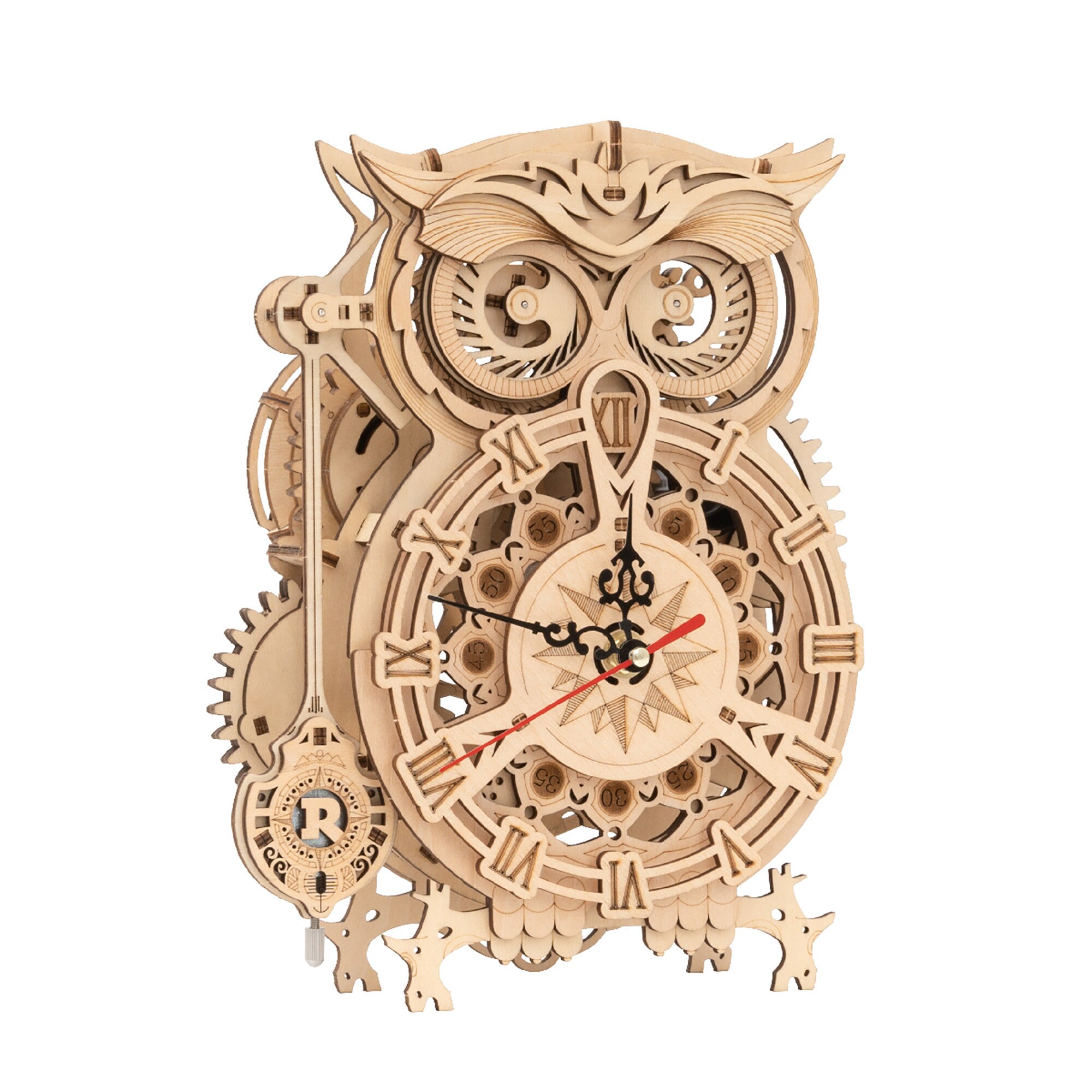 ROKR 3D Wooden Puzzle Owl Clock Model Building Kit Toys for | Etsy