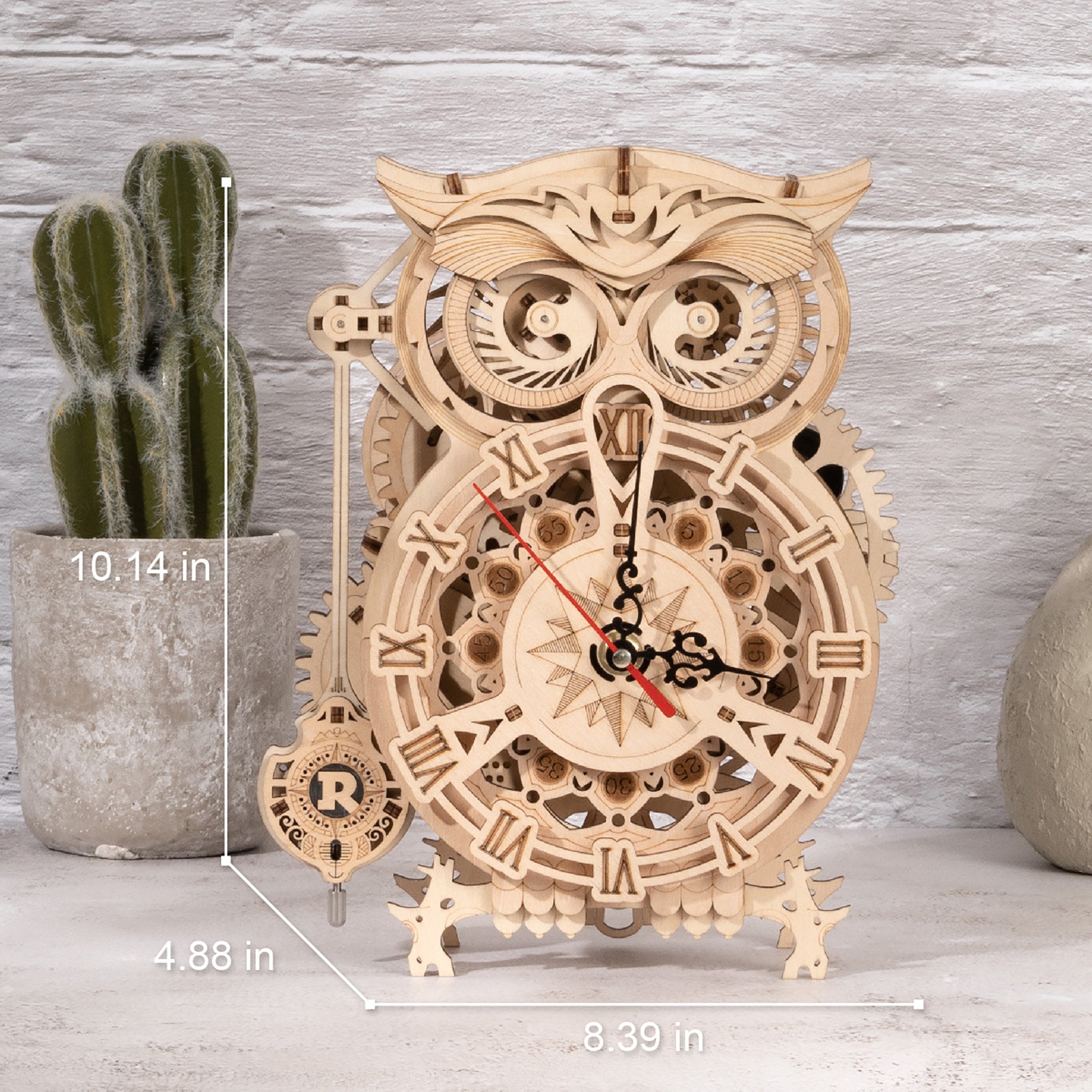 ROKR 3D Wooden Puzzle Owl Clock Model Building Kit Toys for | Etsy