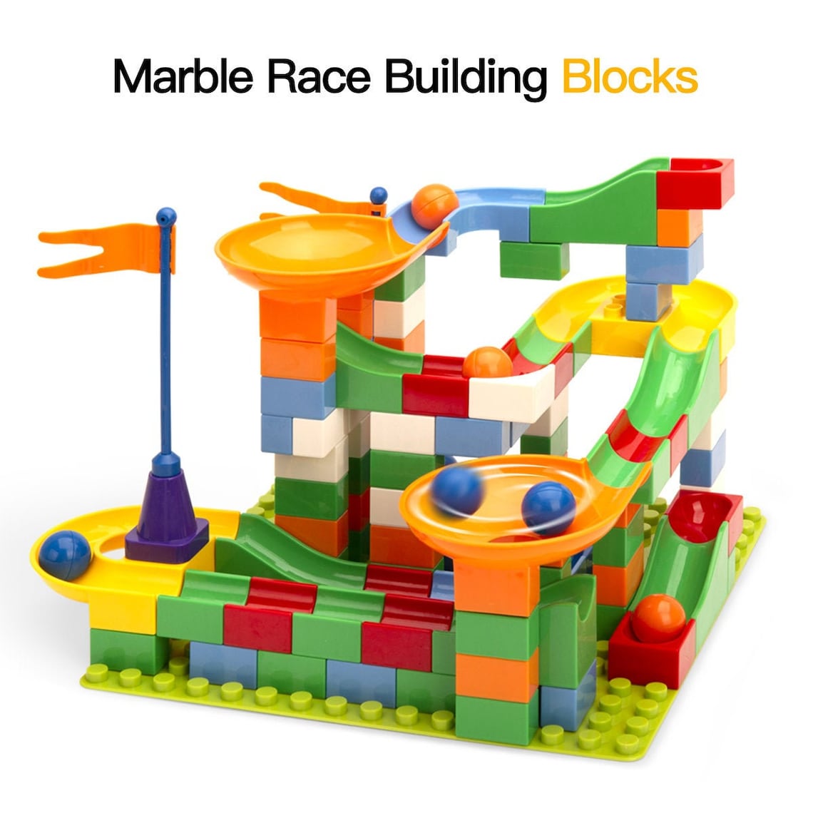 140PCS Marble Run Deluxe Sets Building Blocks Marble Race Etsy