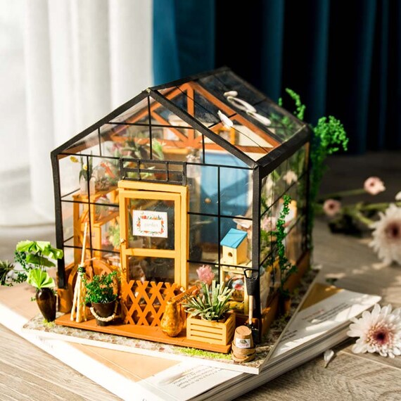 Diy Dollhouse Wooden Miniature Furniture Kit Mini Green House With Led Best Birthday Gifts For Women And Girls Robotime