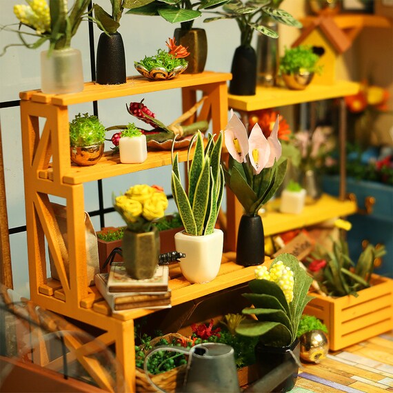 Diy Dollhouse Wooden Miniature Furniture Kit Mini Green House With Led Best Birthday Gifts For Women And Girls Robotime