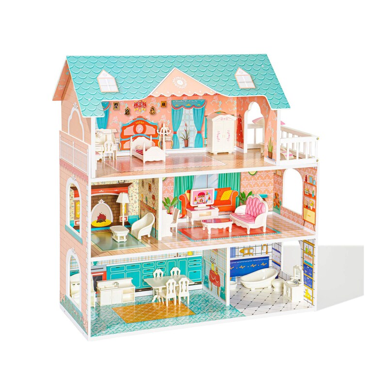 Wooden Dollhouse for Kids Girls Toy Gift Old 4 6 excellence 3 5 Years trend rank