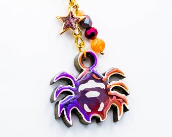 Halloween Spinne Schlüsselanhänger: Farbwechsel Charm Anhänger