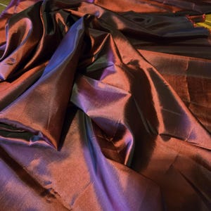 Fabric - Dark Red Taffeta Fabric, lightweight, silky iridescent, 45&quot; wide, by the yard
