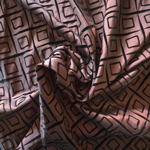Red Taffeta Fabric with black velvet squares, medium weight, 59&quot; wide, somewhat iridescent, by the yard