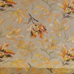 2 Yards Fabric:  Picadilly by Free Spirit, Yellows, Oranges and Greens, Floral, 100% Cotton, 44" Wide