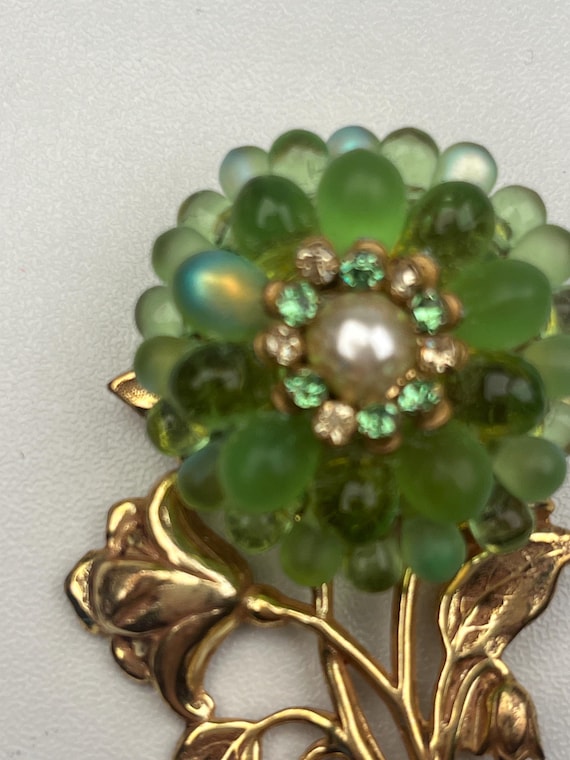 Miriam Haskell Gripoix Flower Brooch from the 195… - image 3