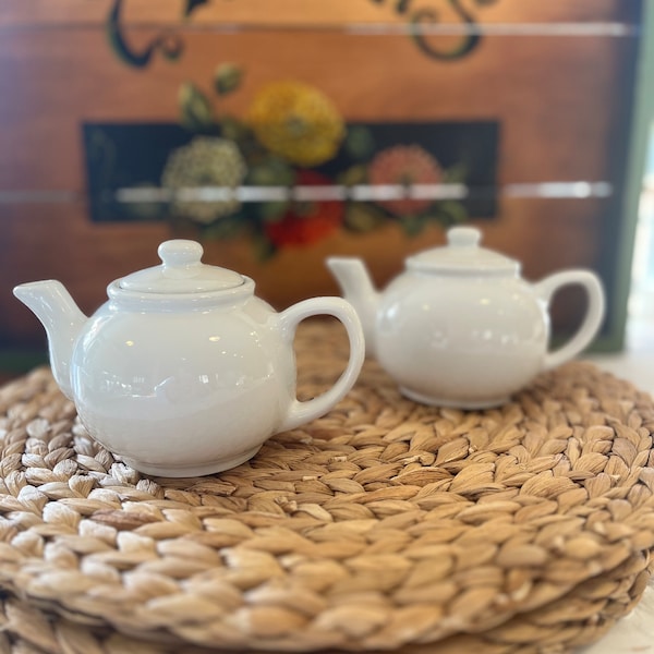 Tea for Two! individual white teapots