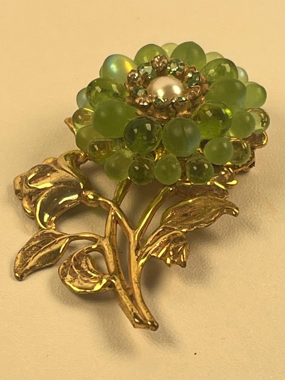 Miriam Haskell Gripoix Flower Brooch from the 195… - image 9