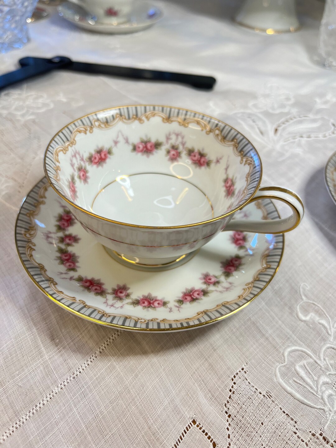 Vintage Noritake China Ridgewood Pattern Pink Roses With