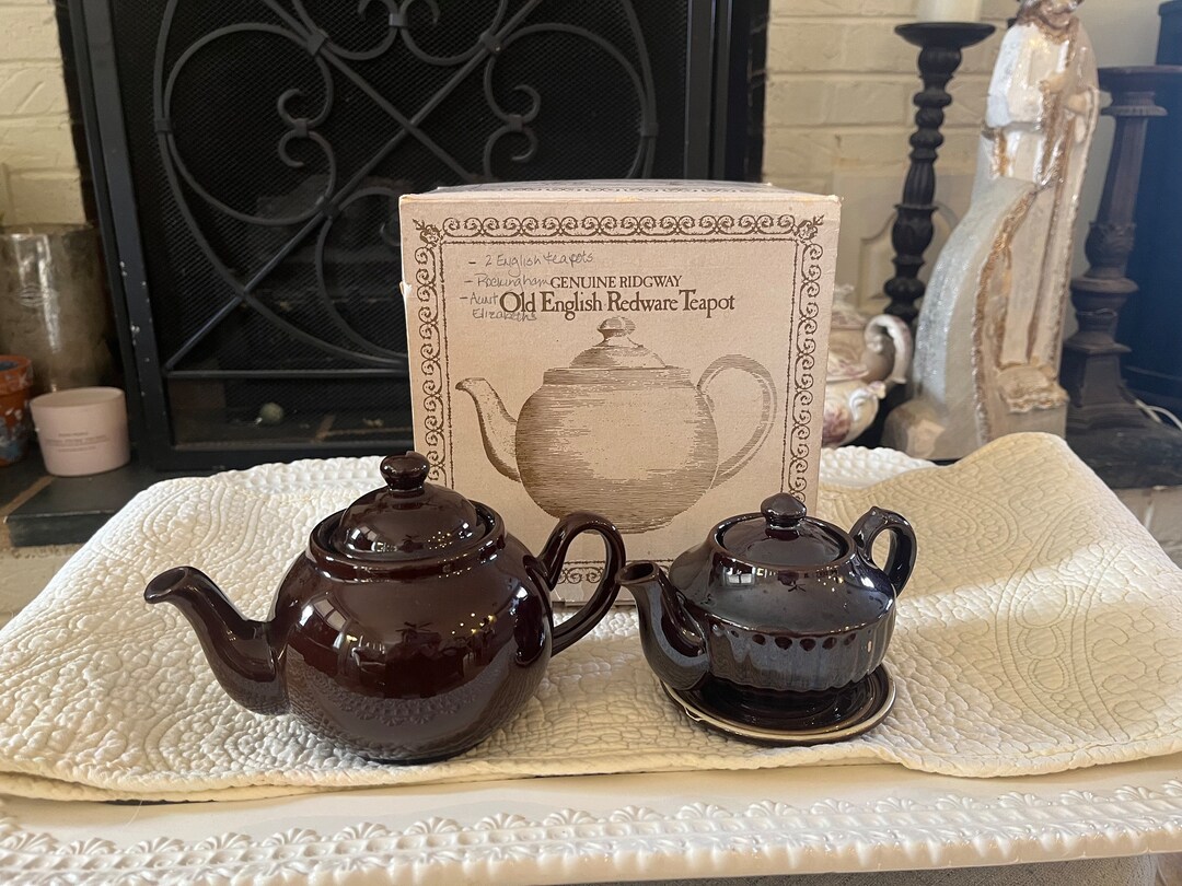 Vintage Old English Redware Teapot Royal Cauldron Made in England Etsy