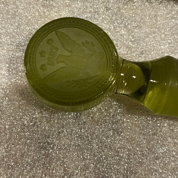 Fostoria Green Coin Glass Stopper