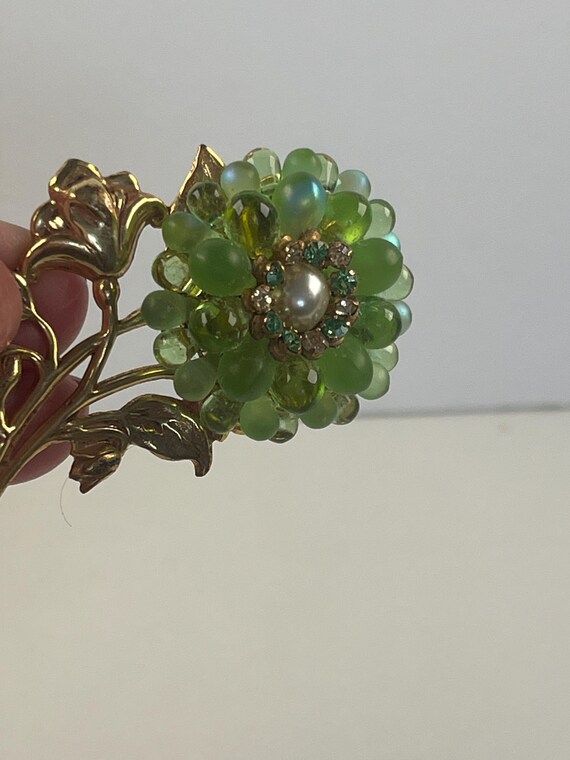 Miriam Haskell Gripoix Flower Brooch from the 195… - image 8