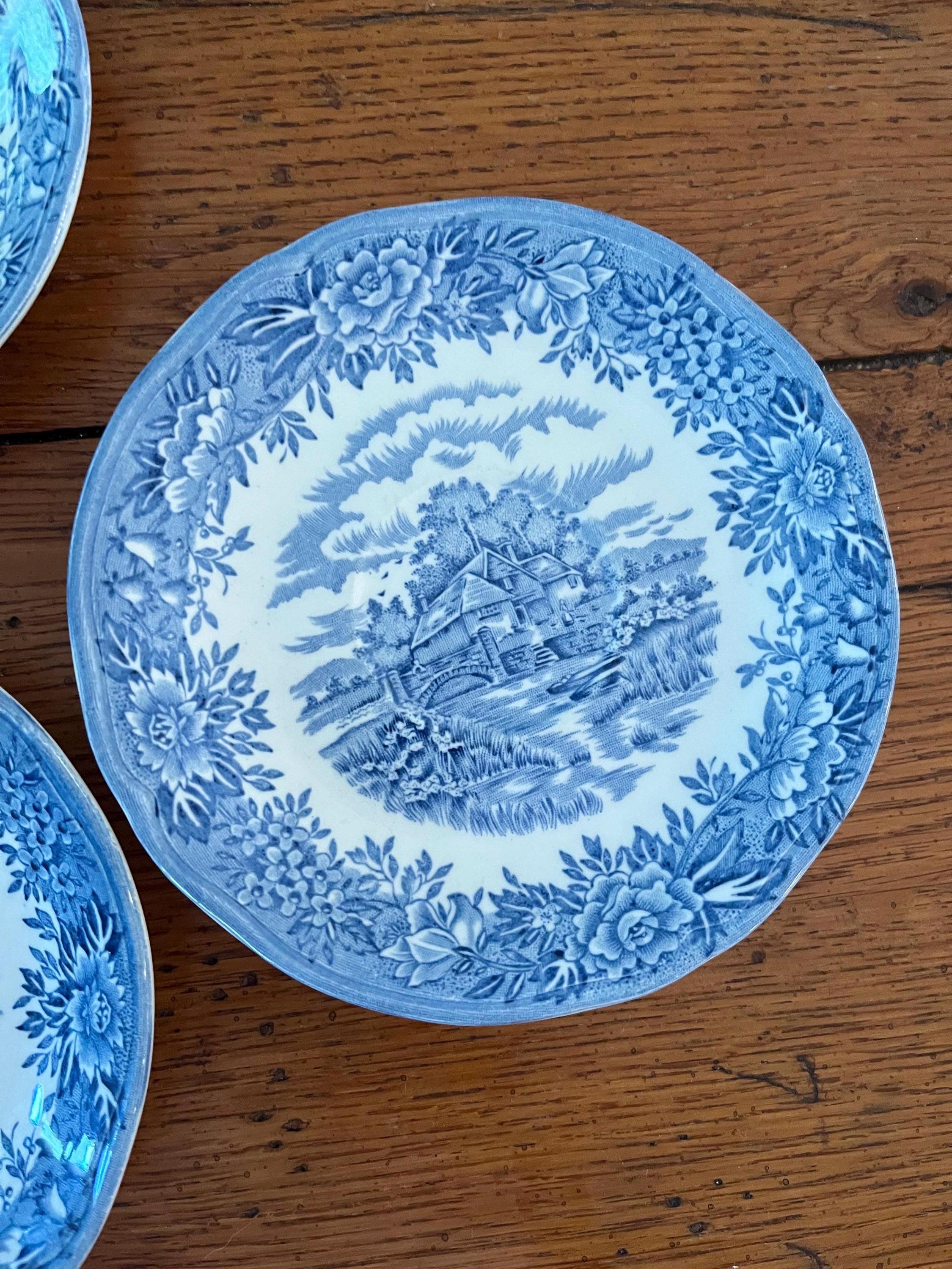 Blue English Village - Etsy