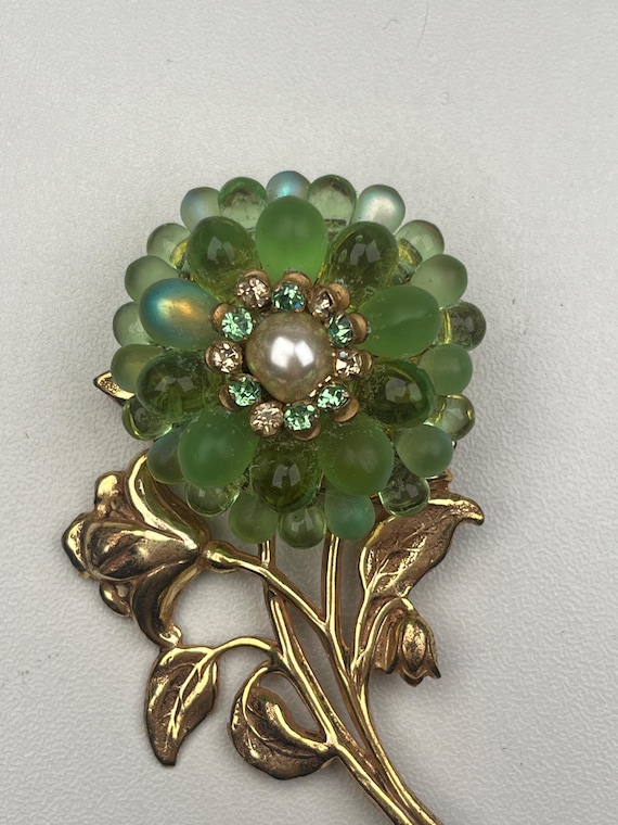 Miriam Haskell Gripoix Flower Brooch from the 195… - image 1