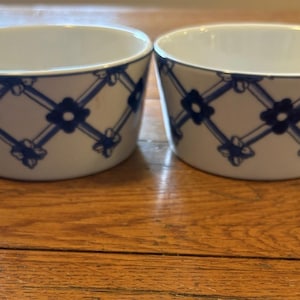 Vista Alegre Vouga Blue and White Porcelain Ramekin Made In Portugal