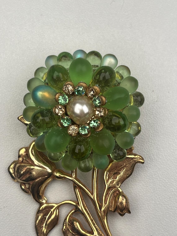 Miriam Haskell Gripoix Flower Brooch from the 195… - image 6