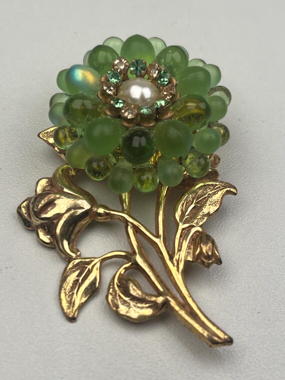 Miriam Haskell Gripoix Flower Brooch from the 195… - image 7