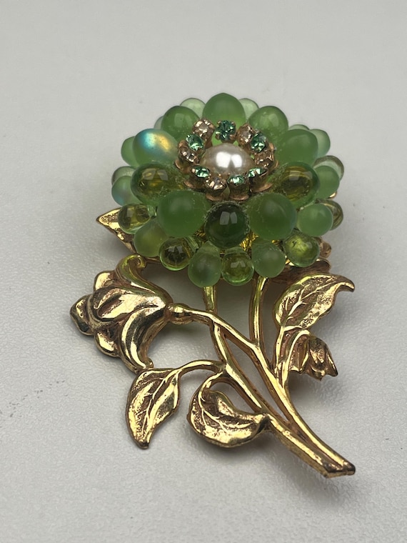 Miriam Haskell Gripoix Flower Brooch from the 195… - image 10