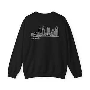 Los Angeles Skyline Sweatshirt - Unisex Heavy Blend Crewneck | Minimal City Skyline | Cozy Gift for LA Lovers